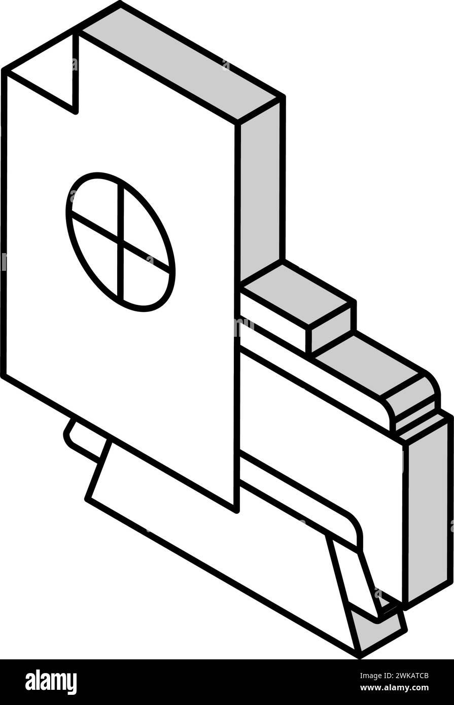 printing paper sheet isometric icon vector illustration Stock Vector