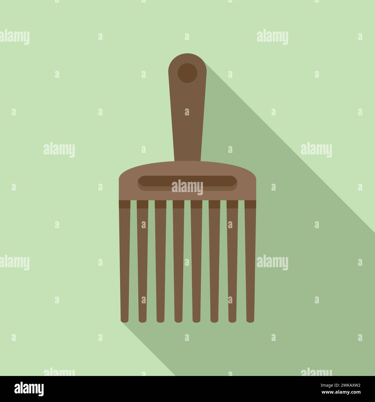 Wooden curly brush icon flat vector. Care treatment. Spiral mask model