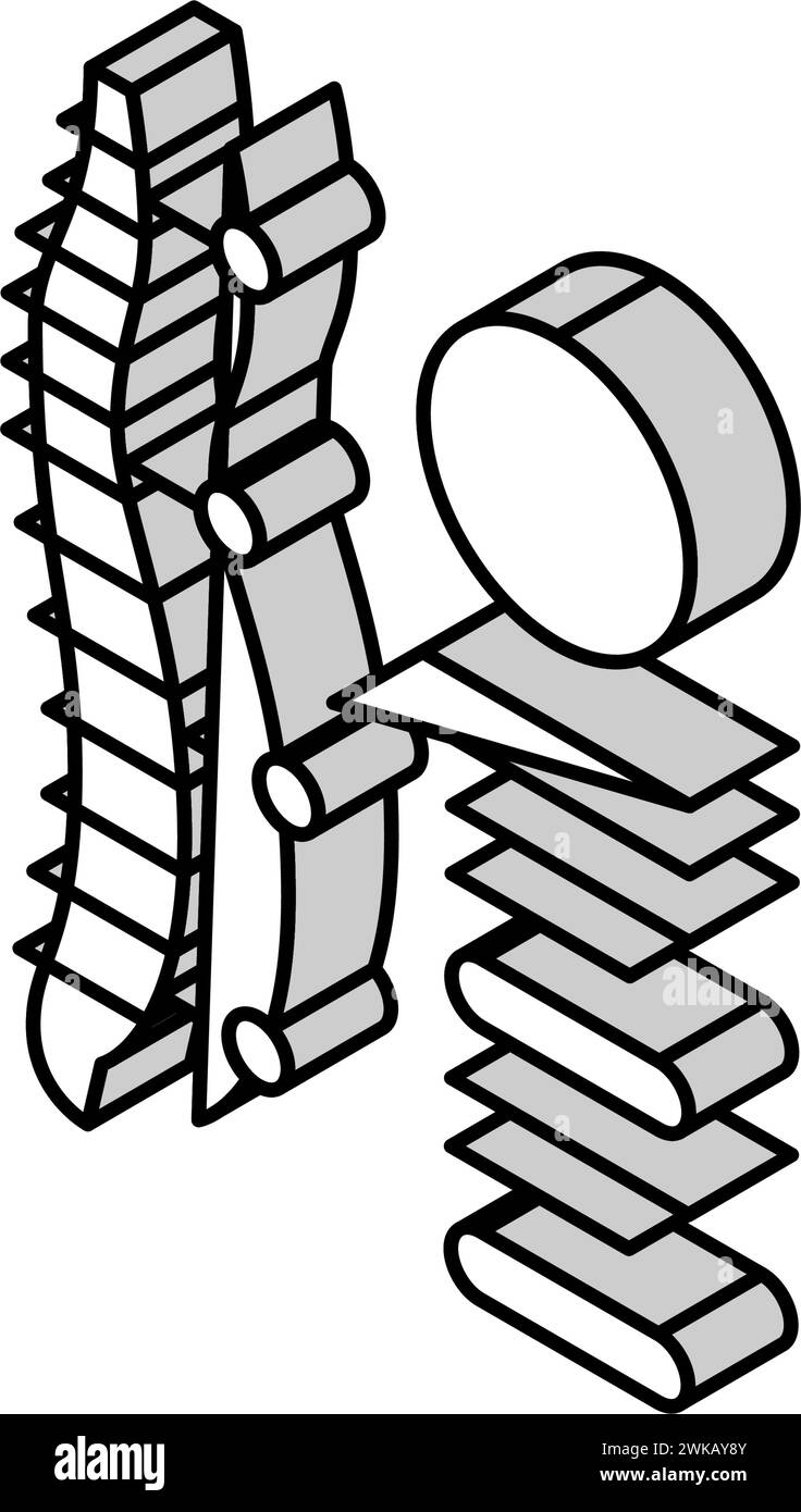 spine stabilization and reconstruction isometric icon vector