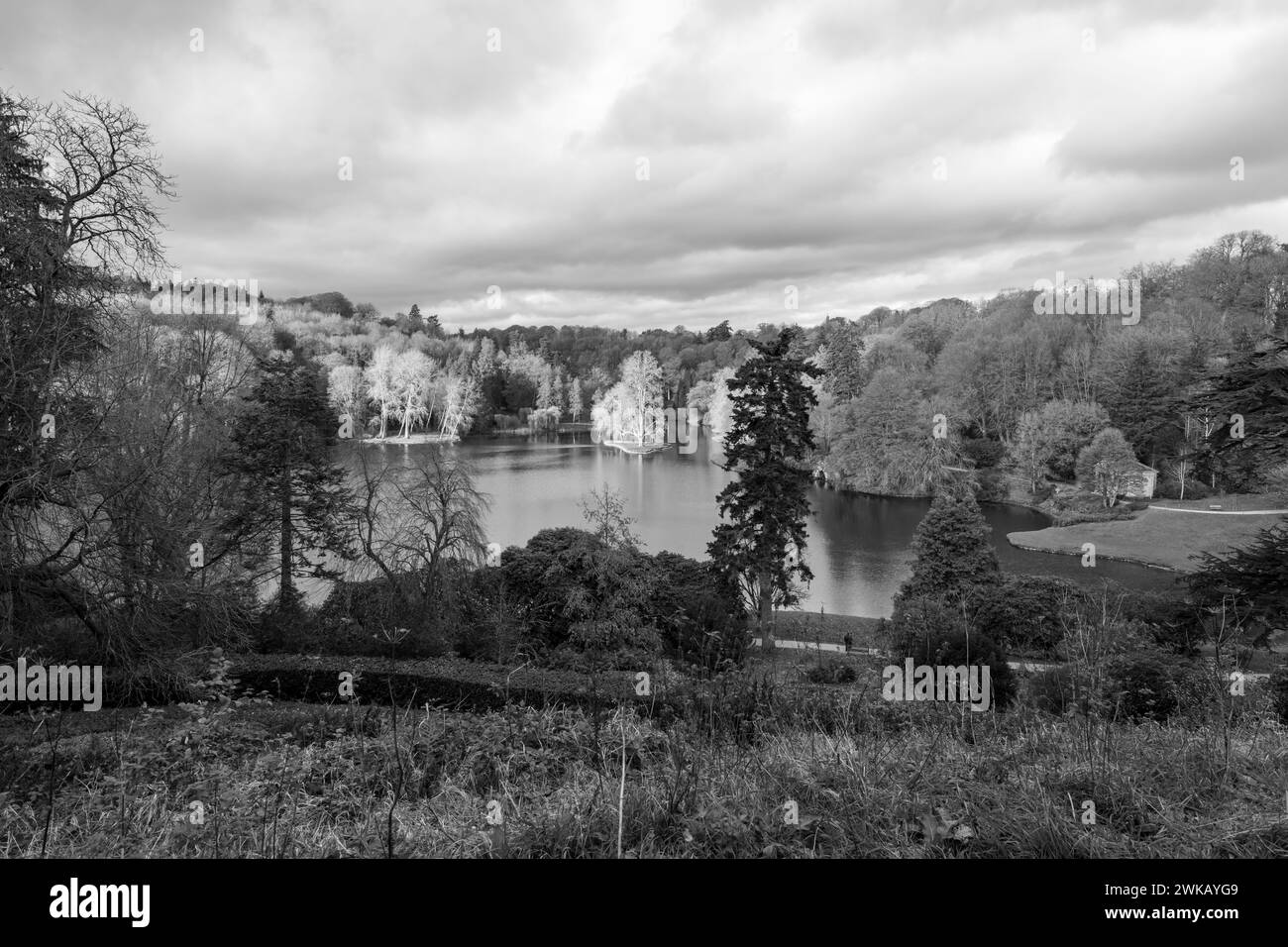 High angle view of Stourhead Gardens Stock Photo