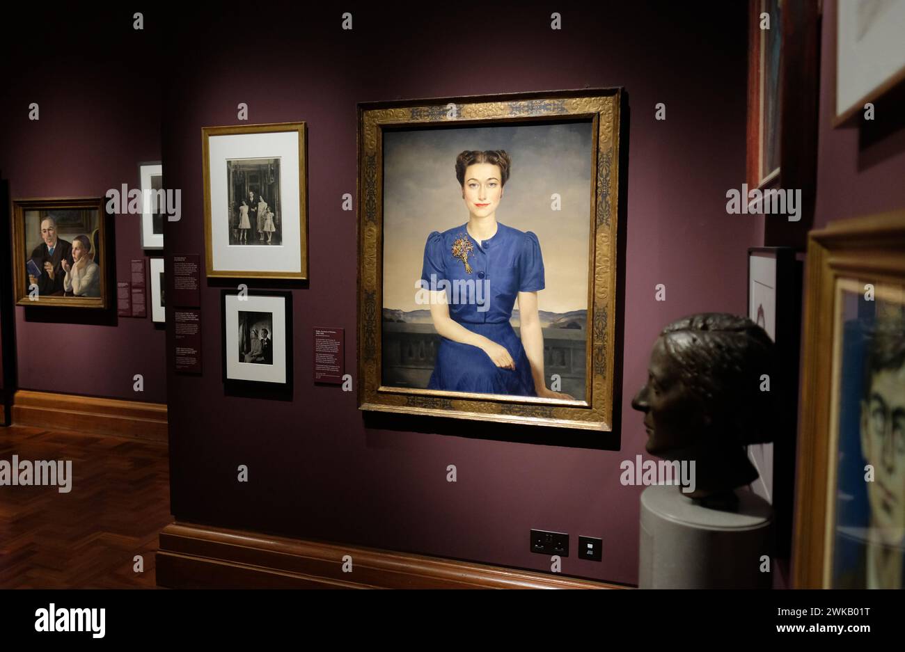 National Portrait Gallery London UK includes a portrait of Mrs Wallis Simpson the Duchess of Windsor by artist Gerald Leslie Brockhurst Stock Photo