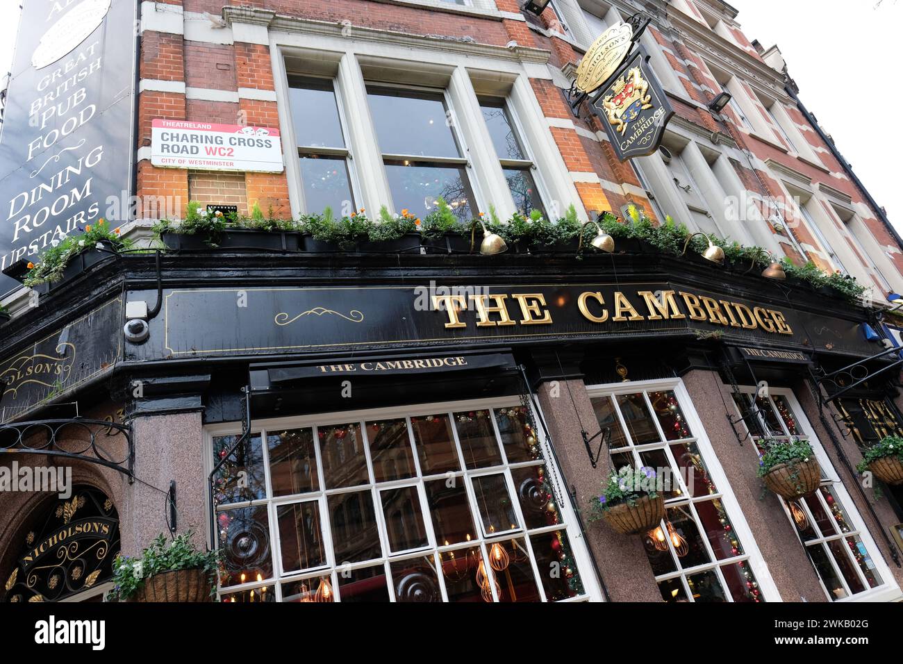 The Cambridge pub in Charing Cross Road in the Soho area of London UK Stock Photo