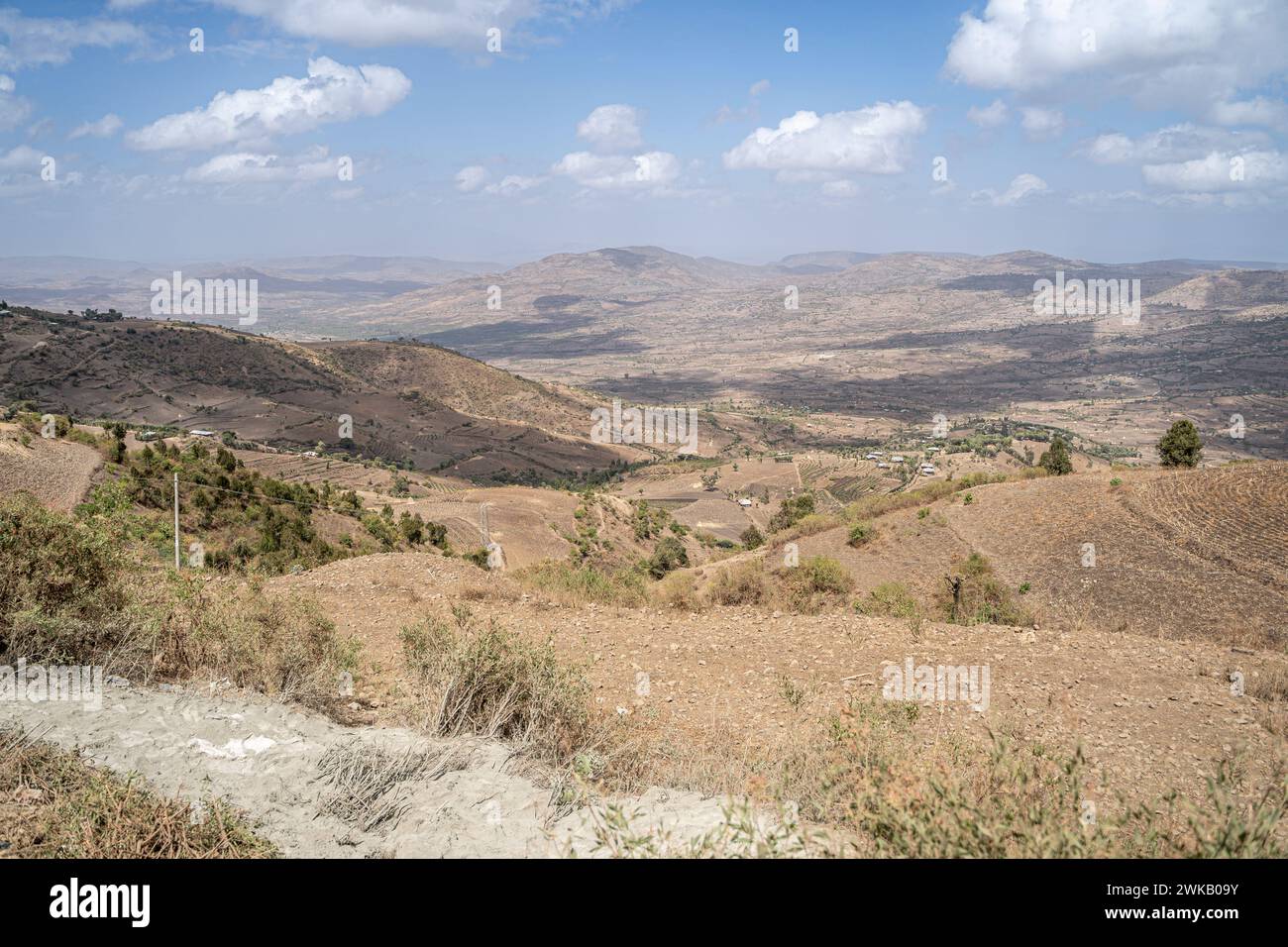 Landscape in the ethiopian highlands, Ethiopia, Africa Stock Photo