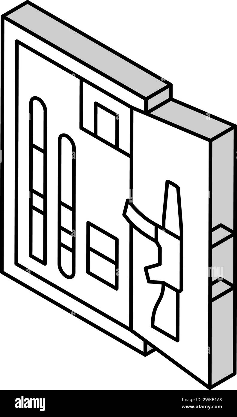 gun cabinet safe isometric icon vector illustration Stock Vector Image ...