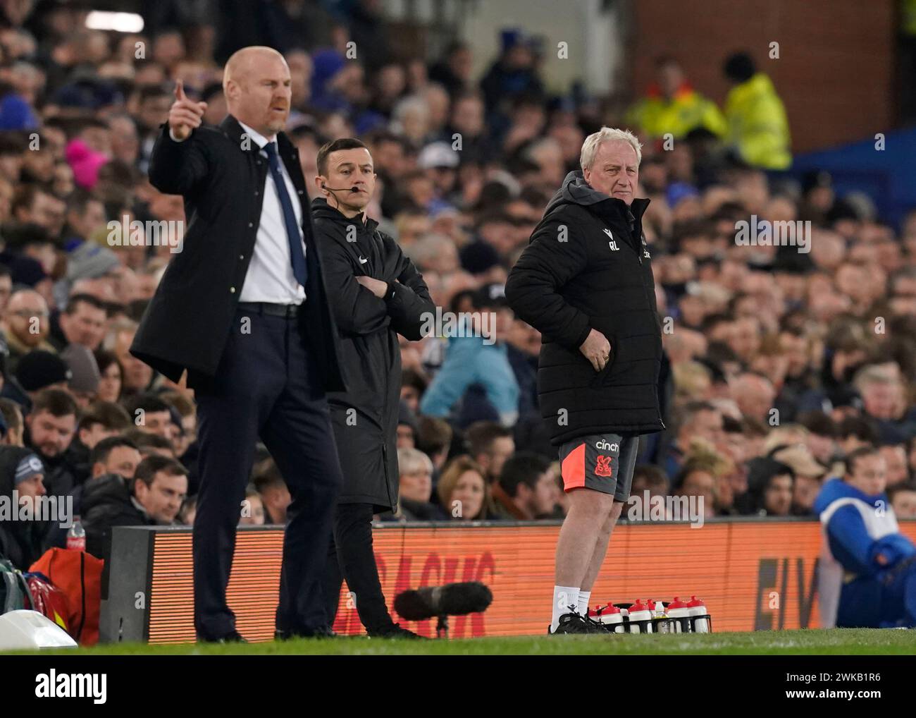 Liverpool, UK. 19th Feb, 2024. Ray Lewington Palace stand in manger looks on during the Premier League match at Goodison Park, Liverpool. Picture credit should read: Andrew Yates/Sportimage Credit: Sportimage Ltd/Alamy Live News Stock Photo