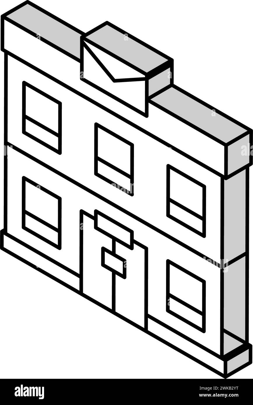 post office building isometric icon vector illustration Stock Vector ...