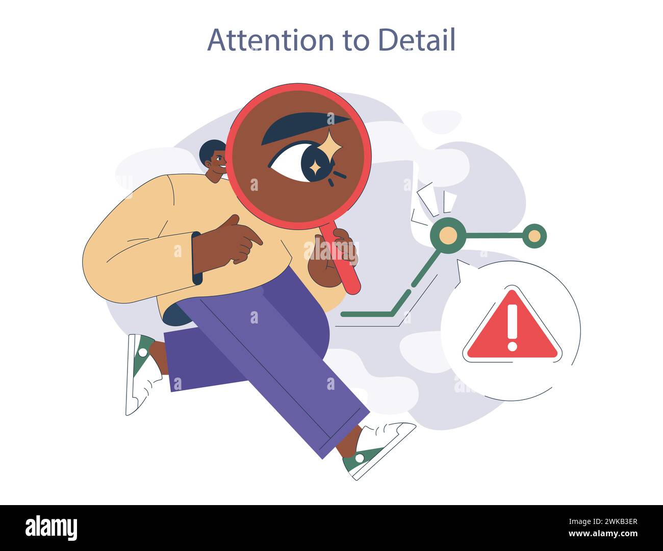 Attention to detail concept. Analytical focus and error awareness in