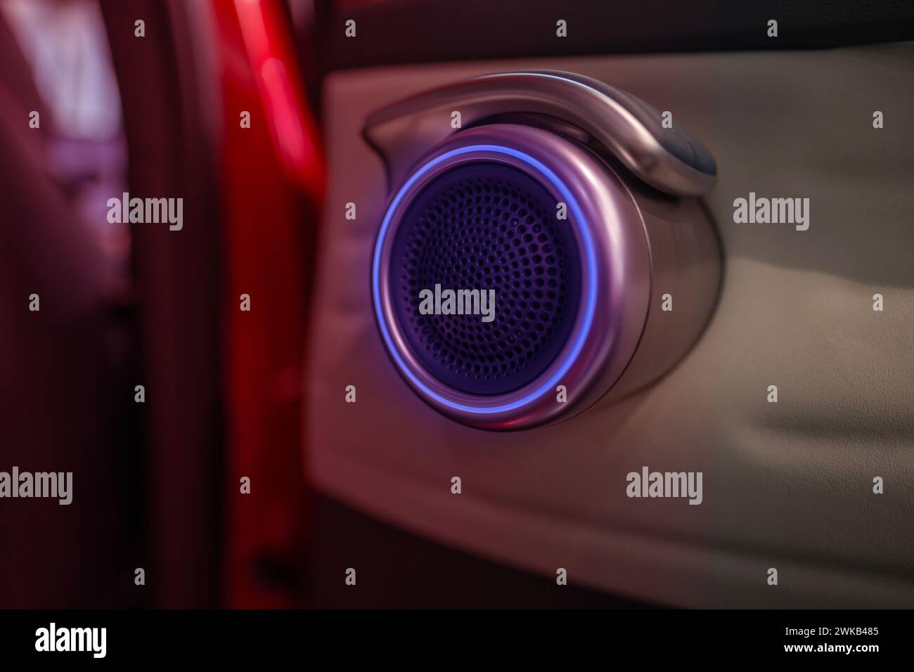 sound system controls on driver's door, instruments physical button