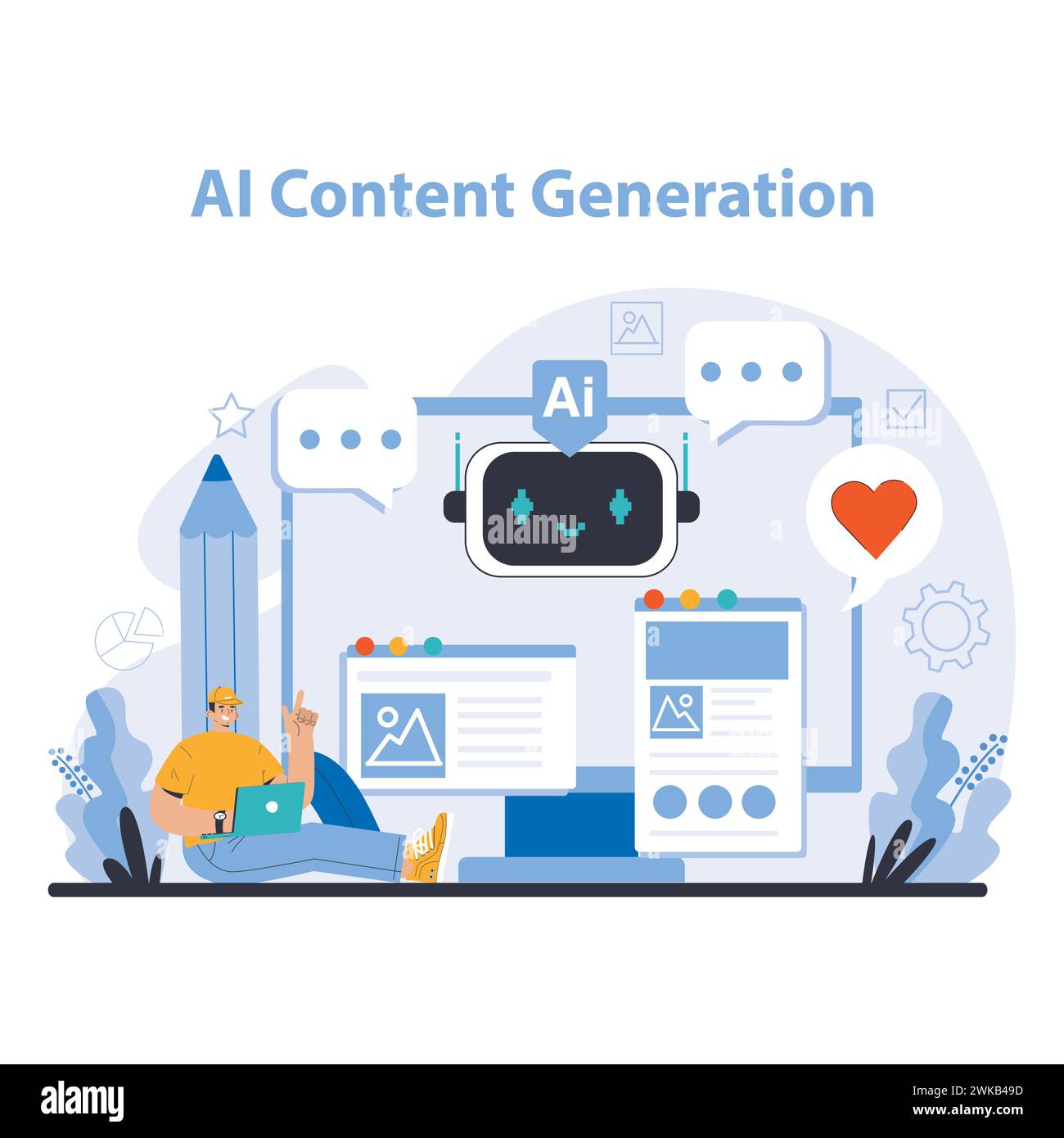 Ai Content Generation Concept Revolutionizes Digital Storytelling With Ai Content Generation Concept Revolutionizes Digital Storytelling With