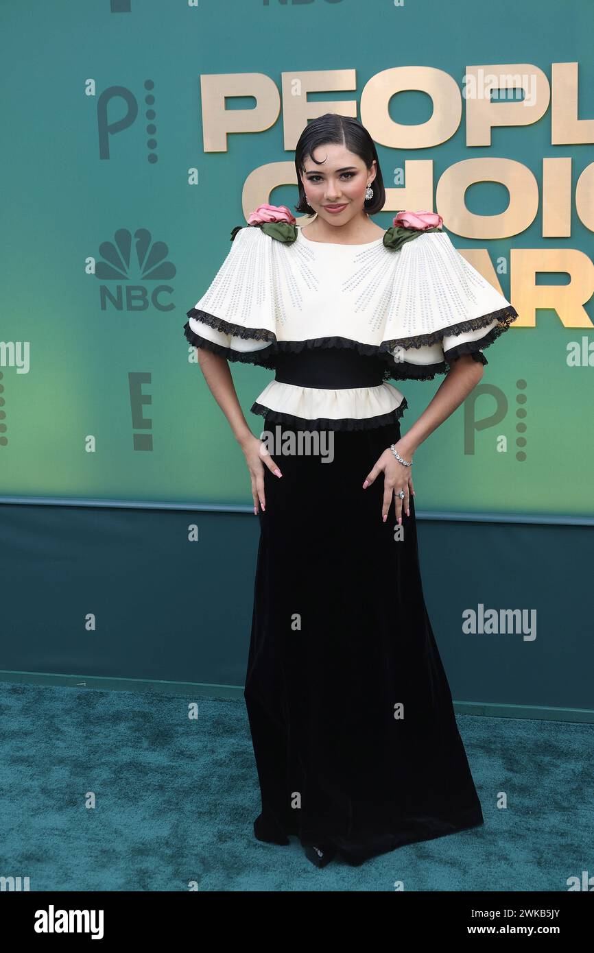 Xochitl Gomez attends the 2024 People's Choice Awards at Barker Hangar on February 18, 2024 in Santa Monica, California. Photo: CraSH/imageSPACE/MediaPunch Stock Photo