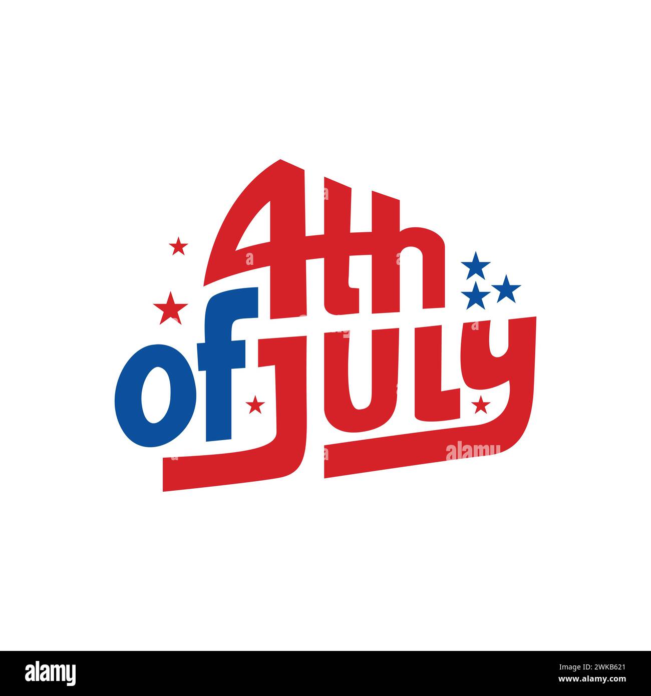Happy 4th of July lettering vector illustration. 4th of July logo on a