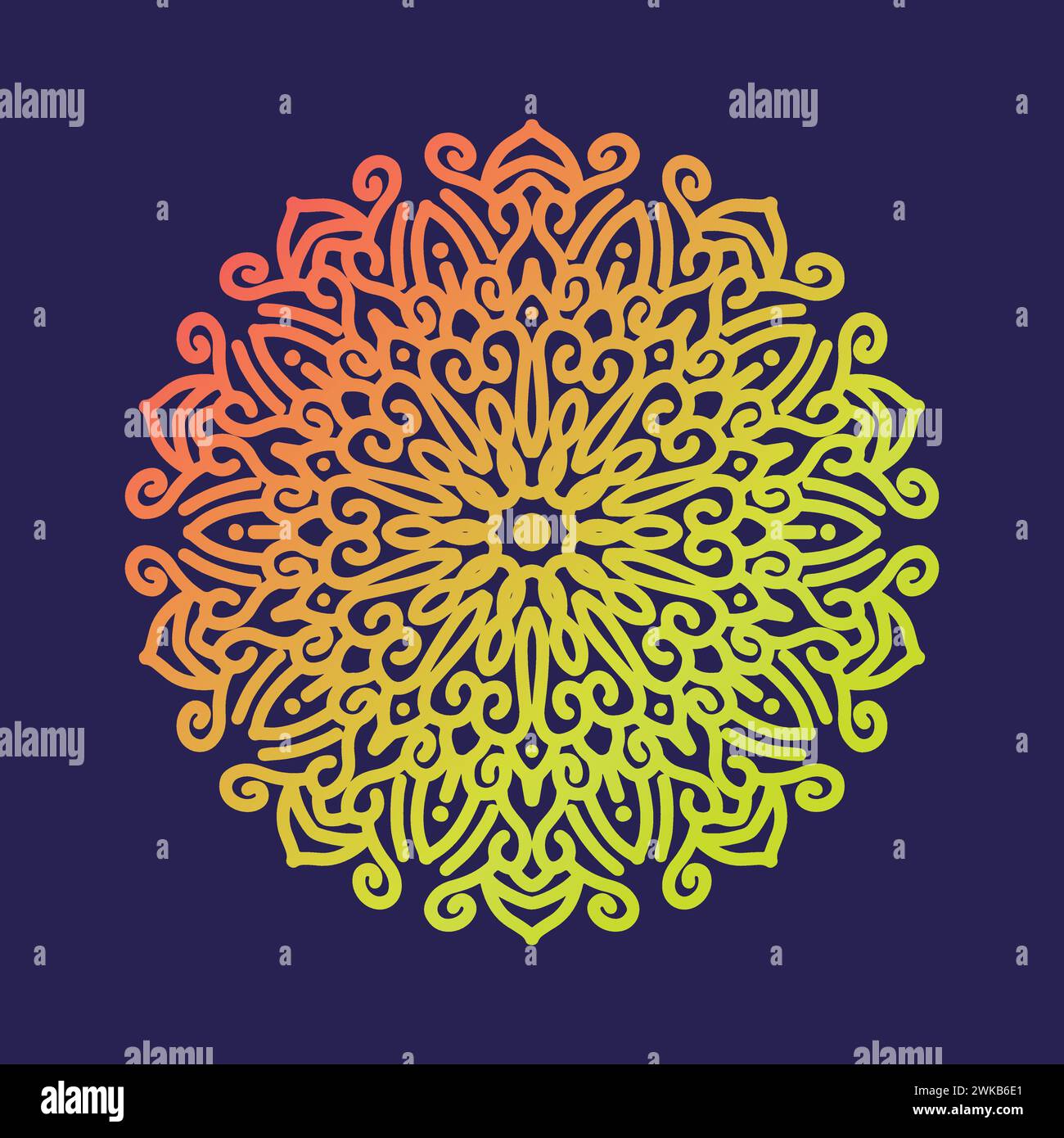 Coloring mandala design vector illustration. ethnic ornament decoration floral round abstract mandala pattern vector illustration. Stock Vector