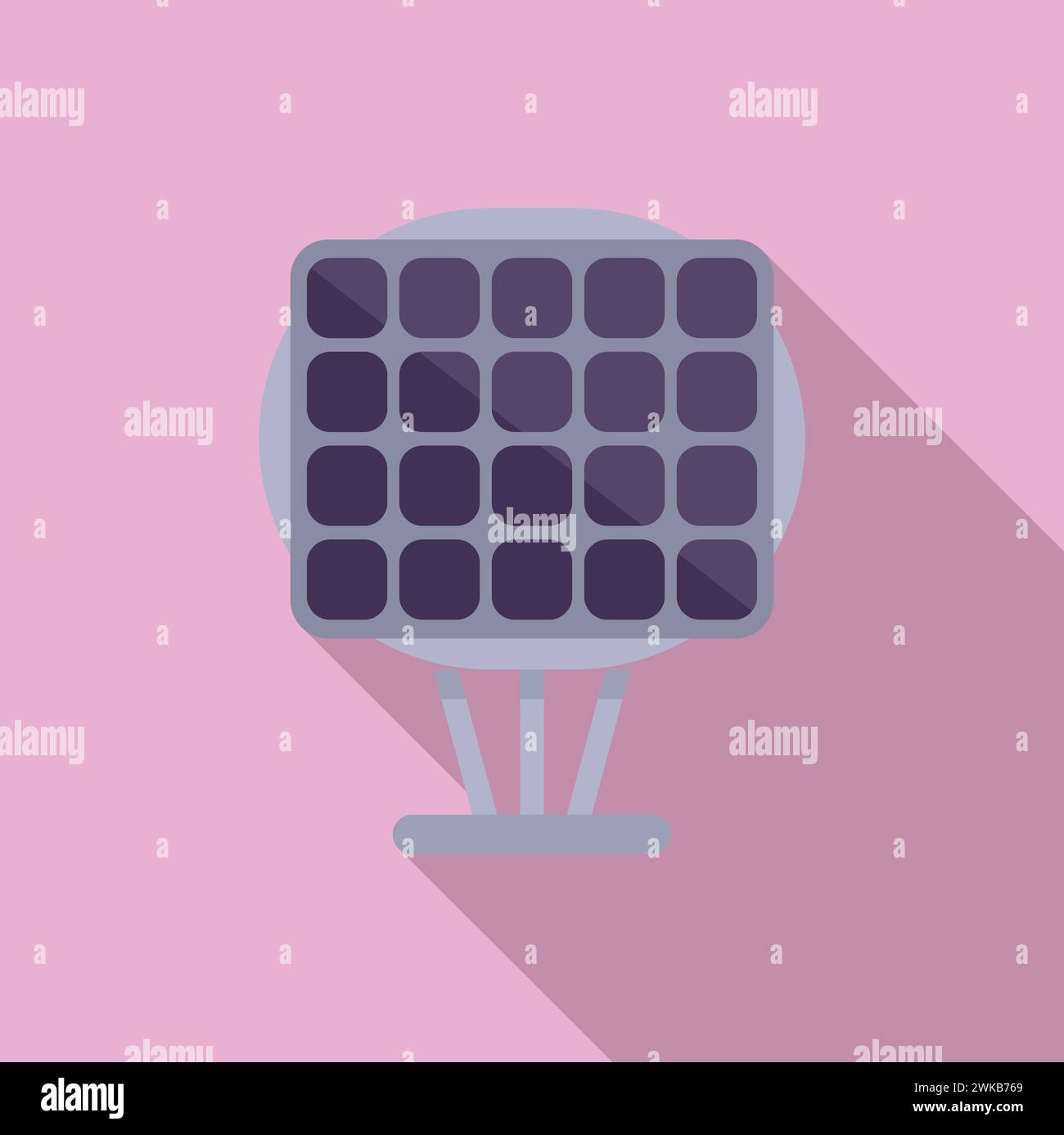 Stand solar panel icon flat vector. Regulator controller. Source cell ...