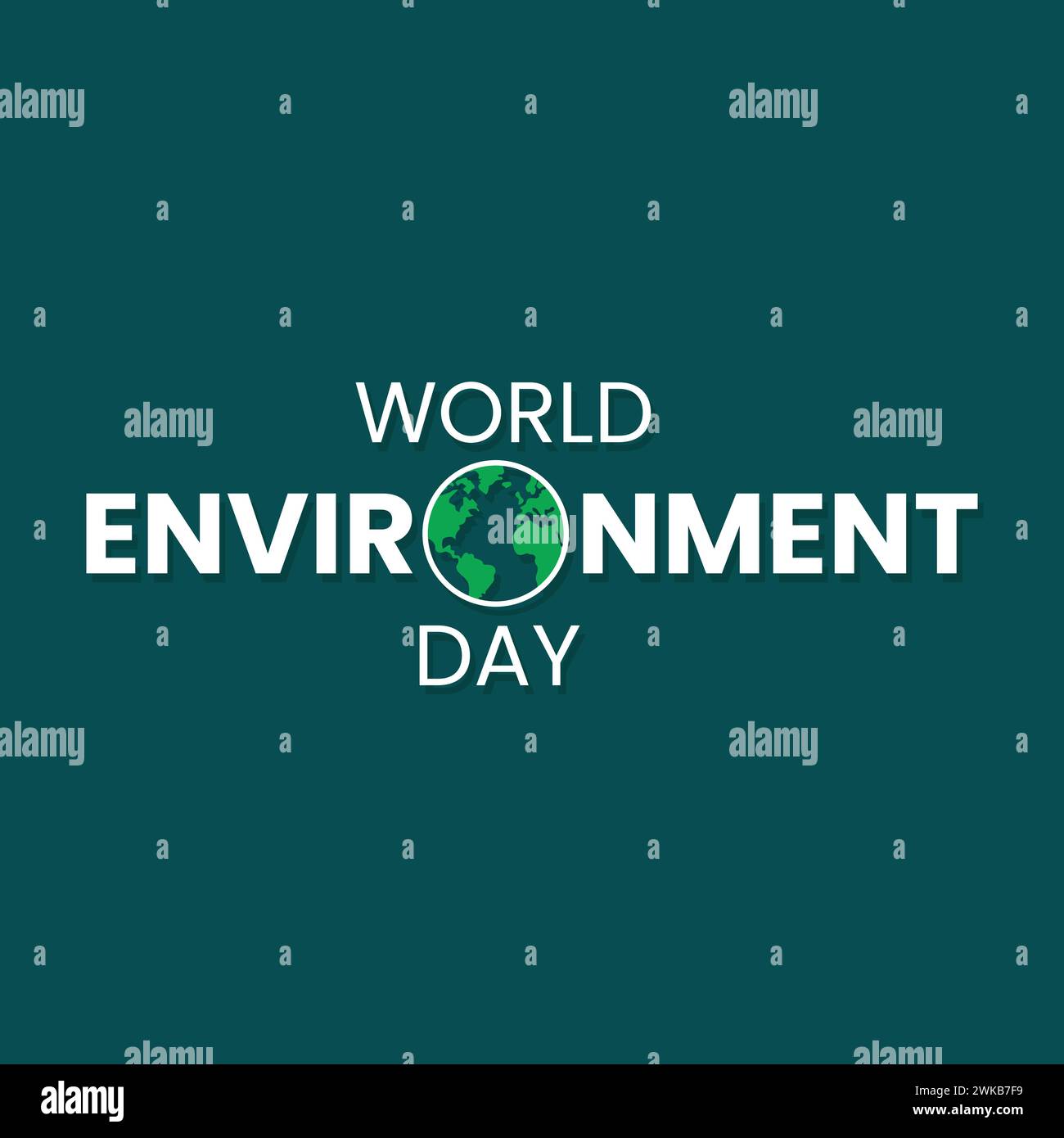 Environmental Issue Lettering World environment day lettering vector illustration with a globe on it ...