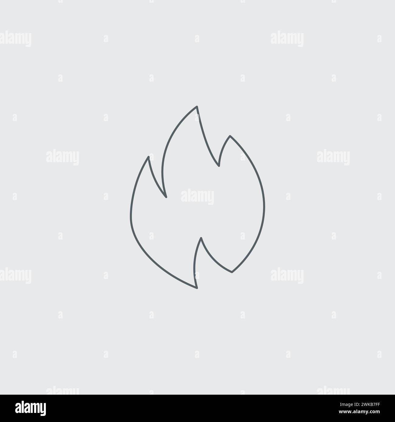 Fire flame linear icon. Fire heat flame silhouette. Simple energy campfire icon. Stock vector illustration isolated on white background. Stock Vector