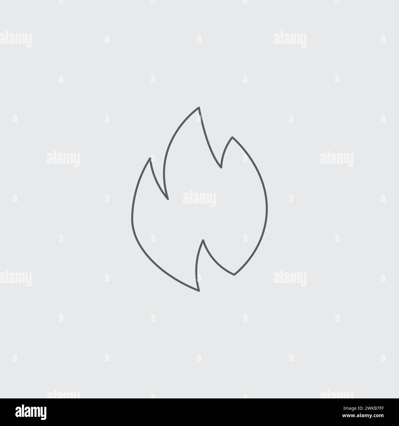 Fire flame linear icon. Fire heat flame silhouette. Simple energy ...