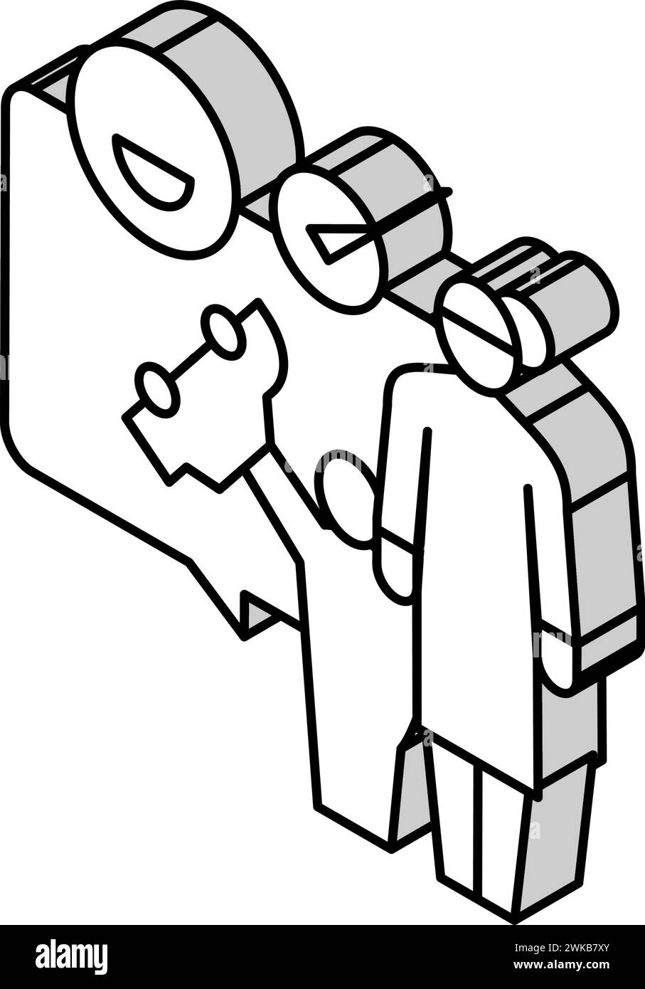 playing games babysitter and kid isometric icon vector illustration