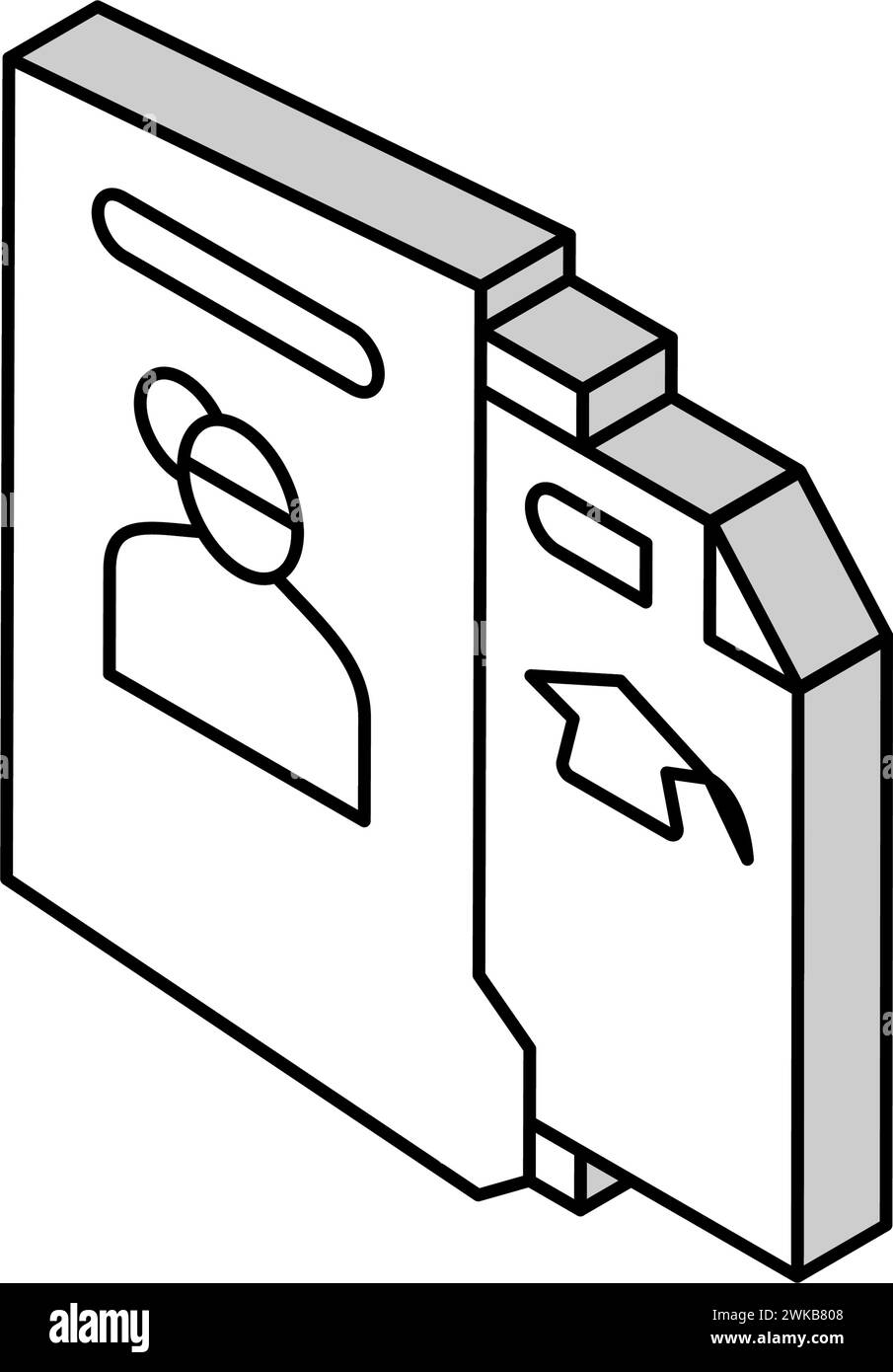 biography check and verification of candidates isometric icon vector ...