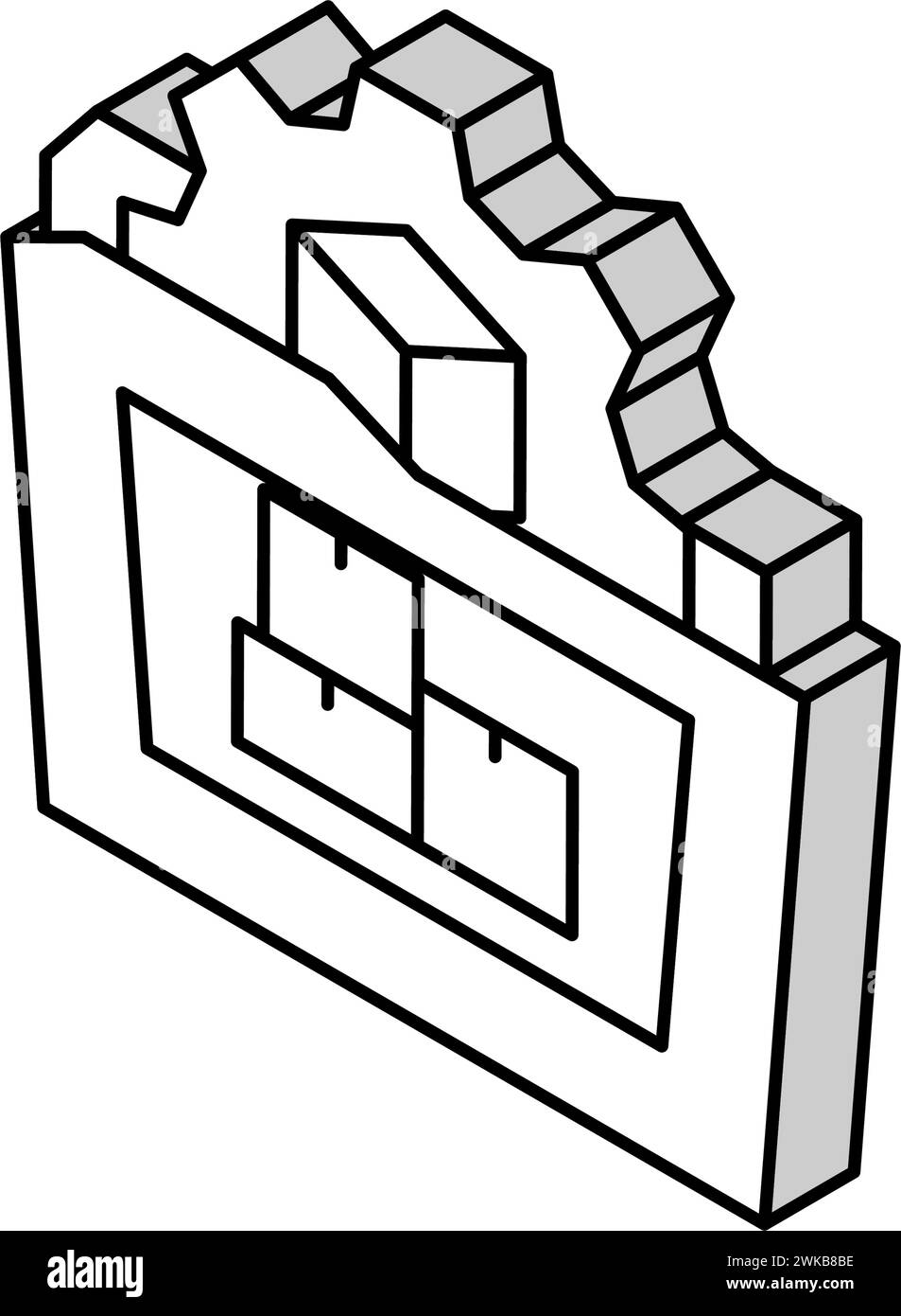 resource for business process isometric icon vector illustration Stock ...