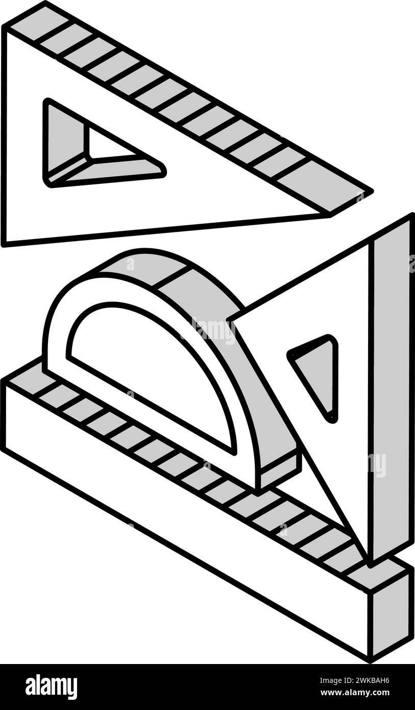 ruler stationery tool isometric icon vector illustration Stock Vector ...