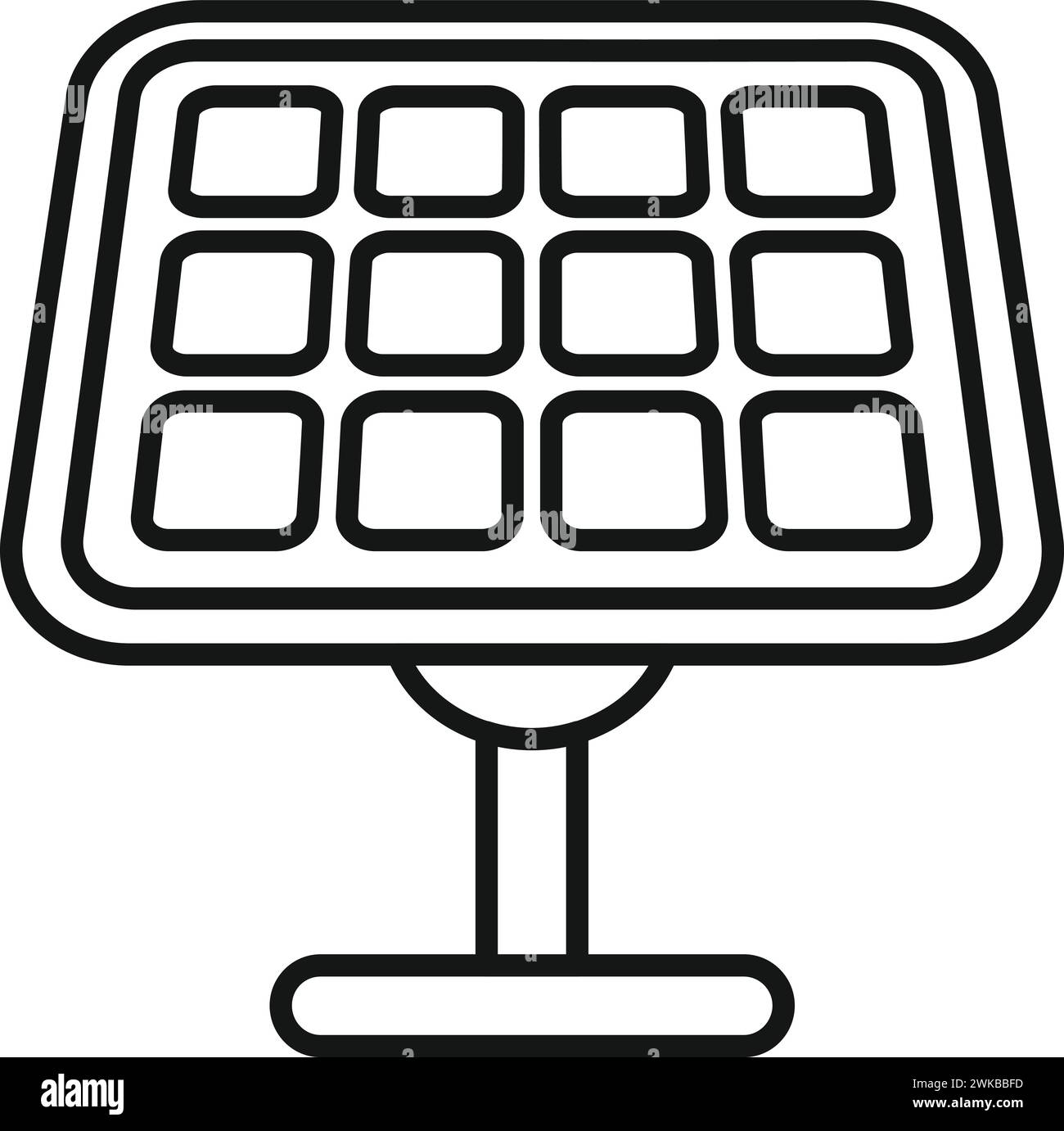 Array solar panel icon outline vector. Heat grid sun. Controller ...