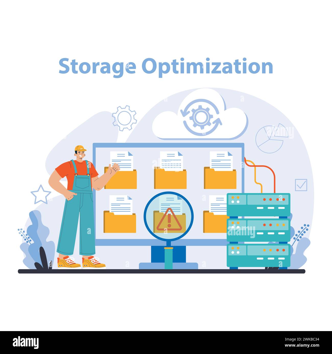 Storage Optimization concept. Efficient data arrangement and system 