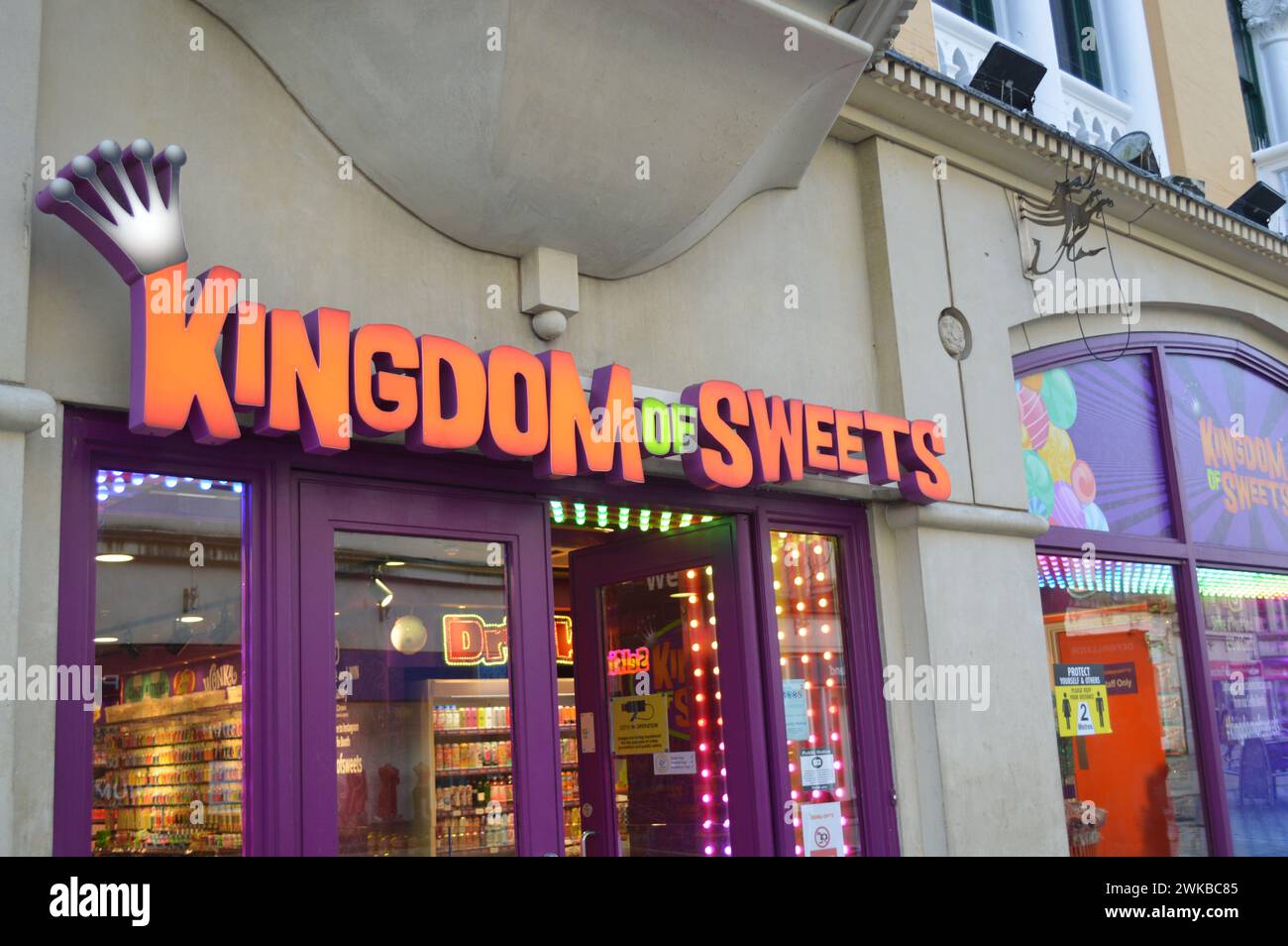 Kingdom of Sweets Candy Store on Queen Street in Cardiff, Wales, United Kingdom. 31st January 2023. Stock Photo