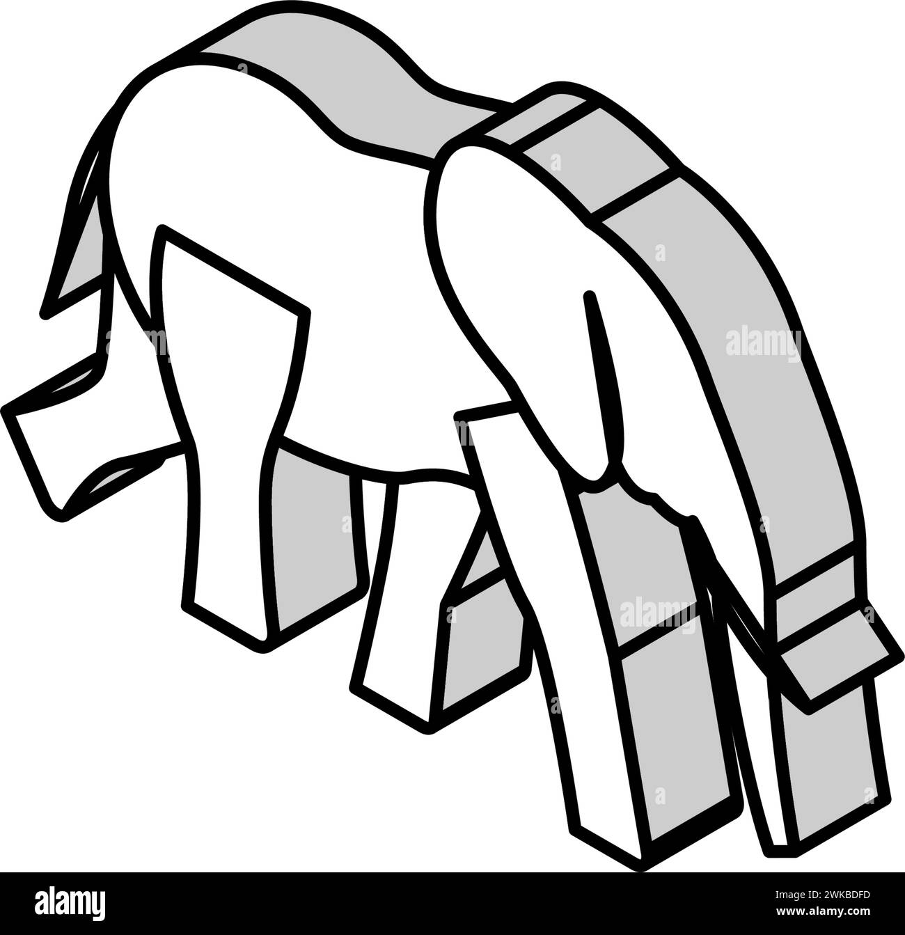 elephant animal in zoo isometric icon vector illustration Stock Vector