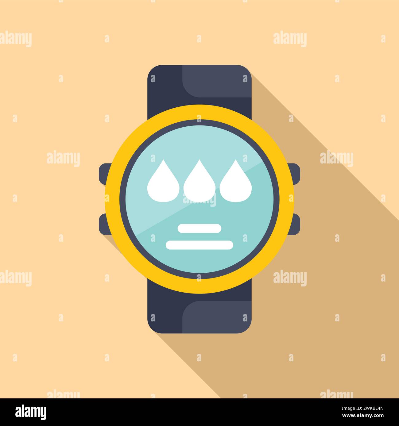 Diving professional watch icon flat vector. Energetic adventure. Summer