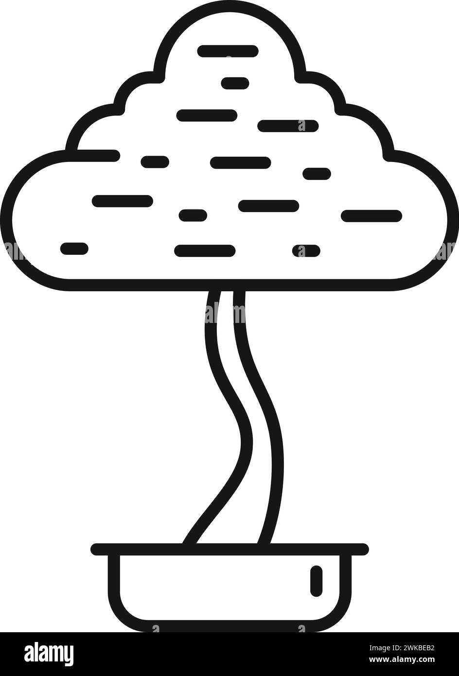 Cute tree pot icon outline vector. Garden working trim. Landscape labor