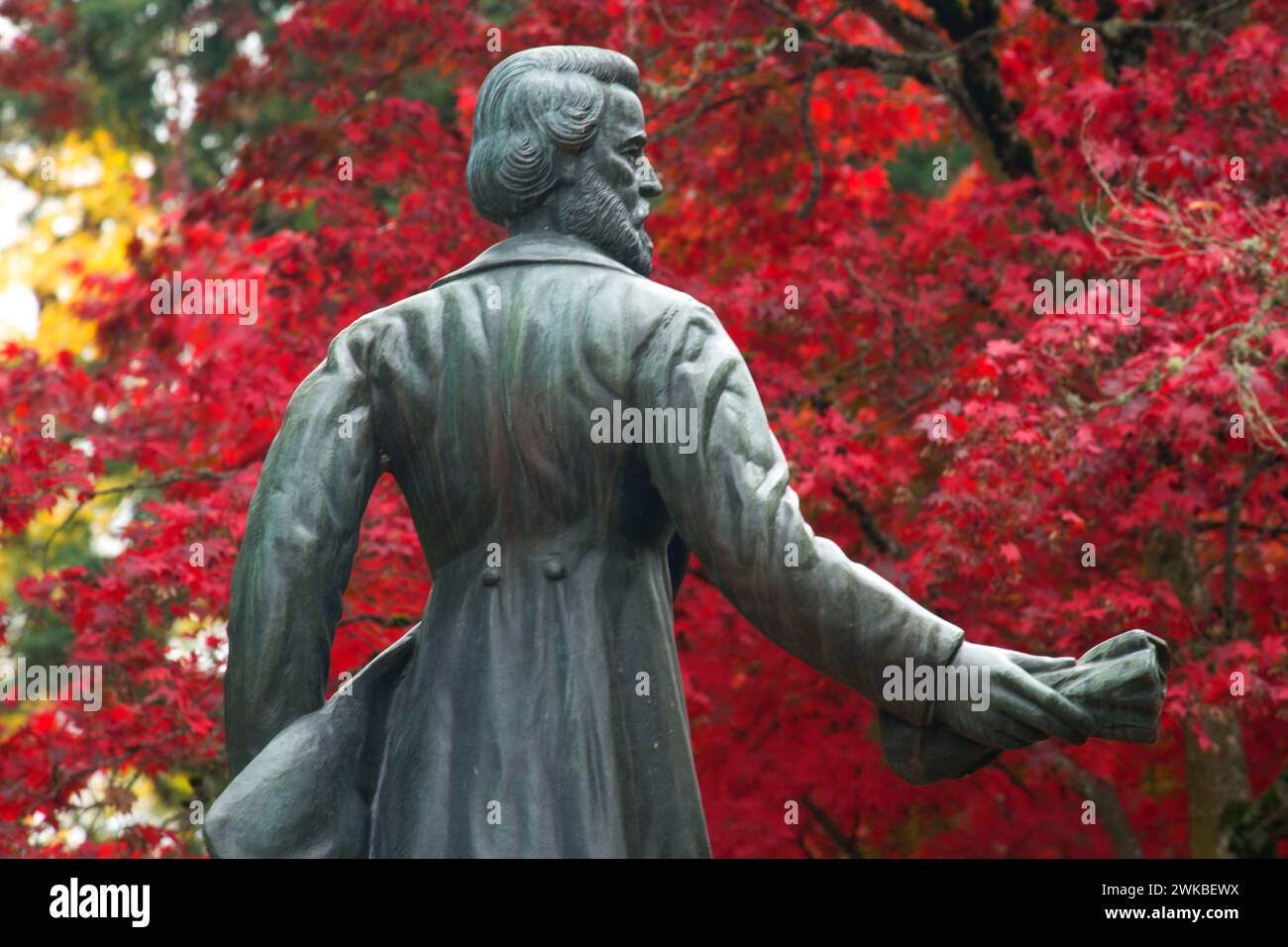 Rev. Jason Lee statue, State Capitol State Park, Salem, Oregon Stock Photo