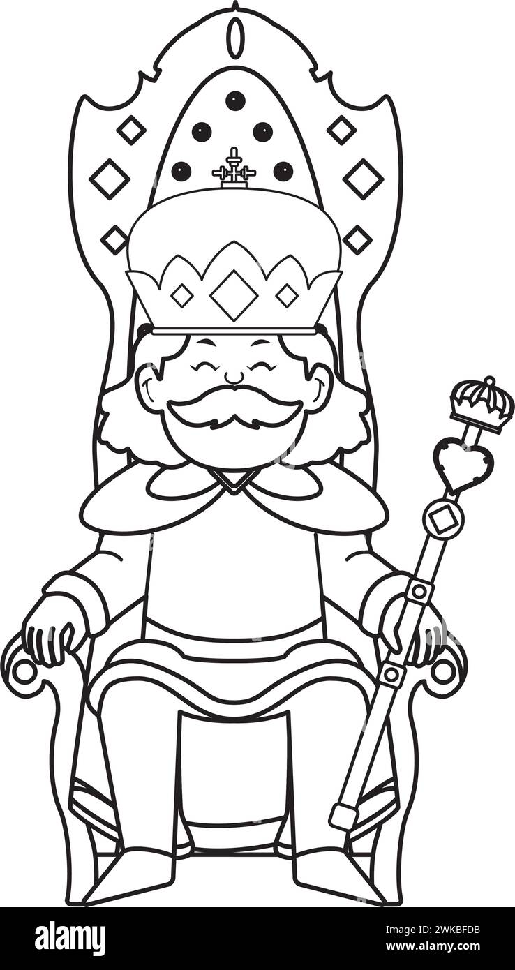 Cute king character with crown Vector Stock Vector