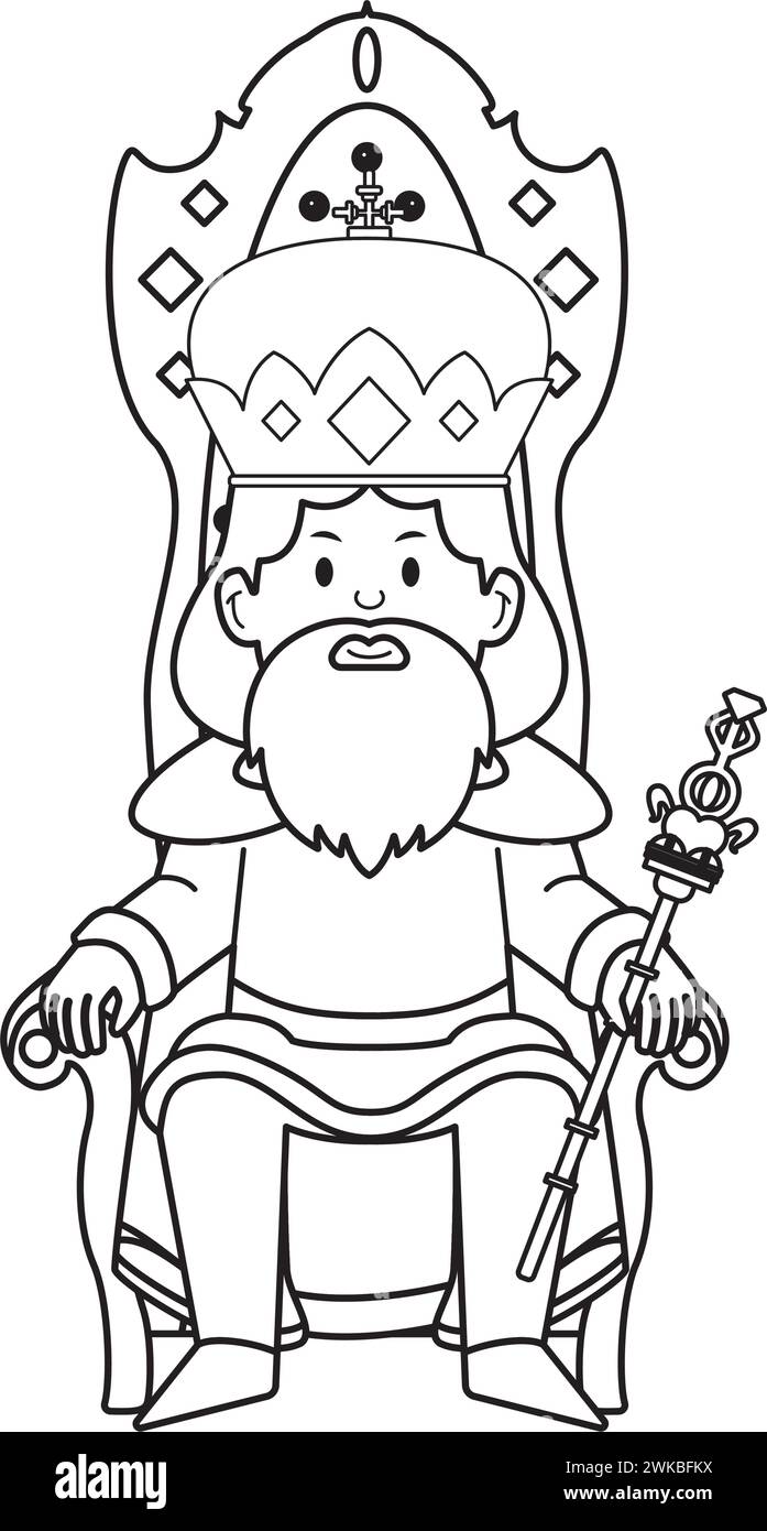 Cute king character with crown Vector Stock Vector