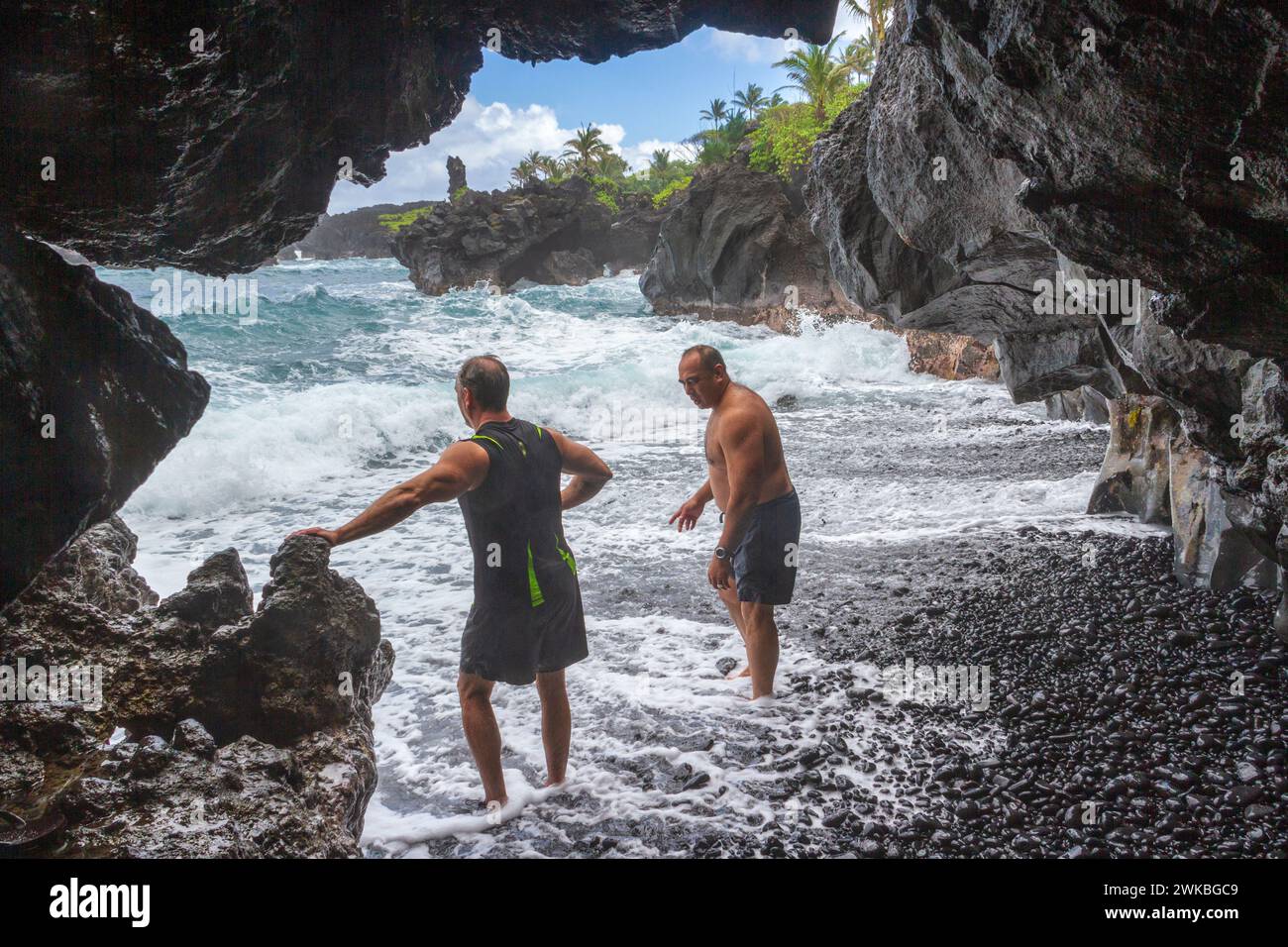 Cave in Waianapanapa Park on Maui, at mile marker 32 on the Road to