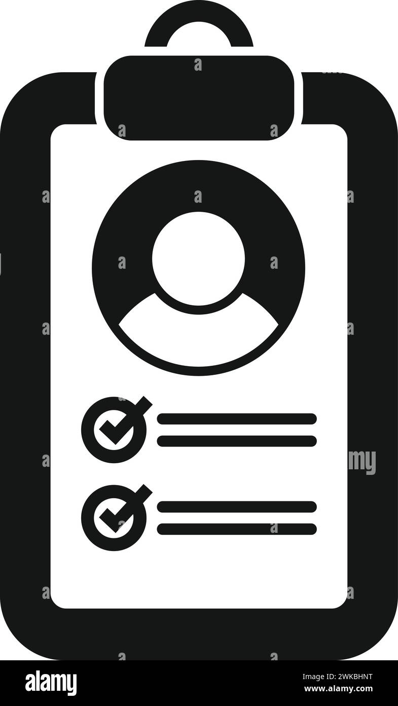 Cv clipboard client icon simple vector. Anti paper. Team process personal Stock Vector