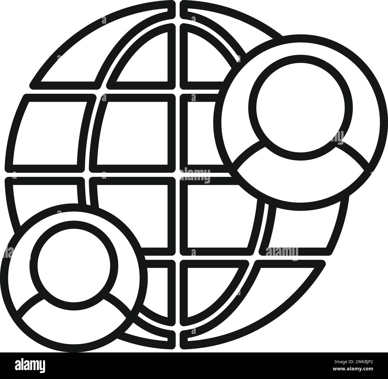 Global know client icon outline vector. Risk bank market. Investment ...