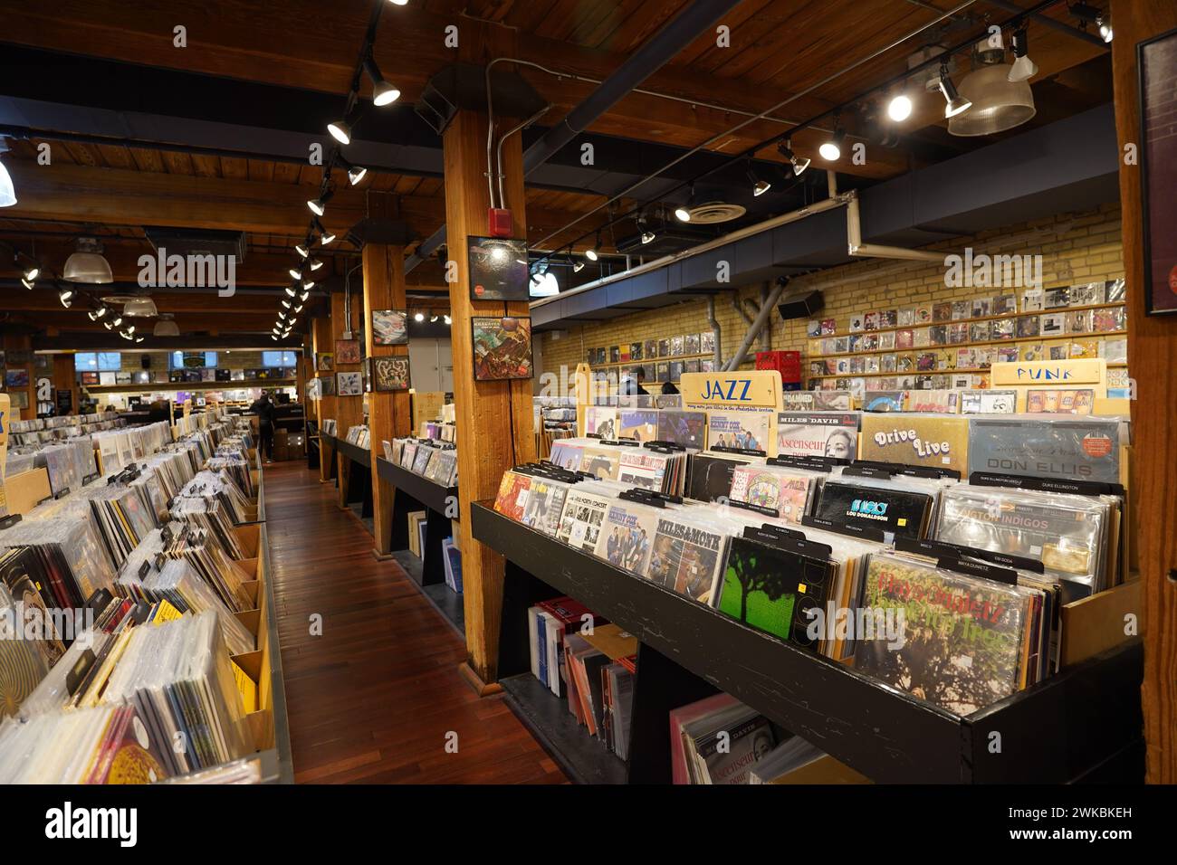 Sonic Boom, vintage music store with revival of popularity of vinyl records in Toronto Stock Photo
