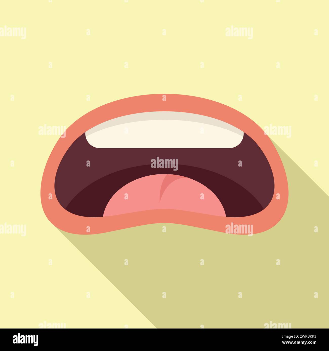 Lips articulation icon flat vector. Verbal cavity. Tongue diction motor ...