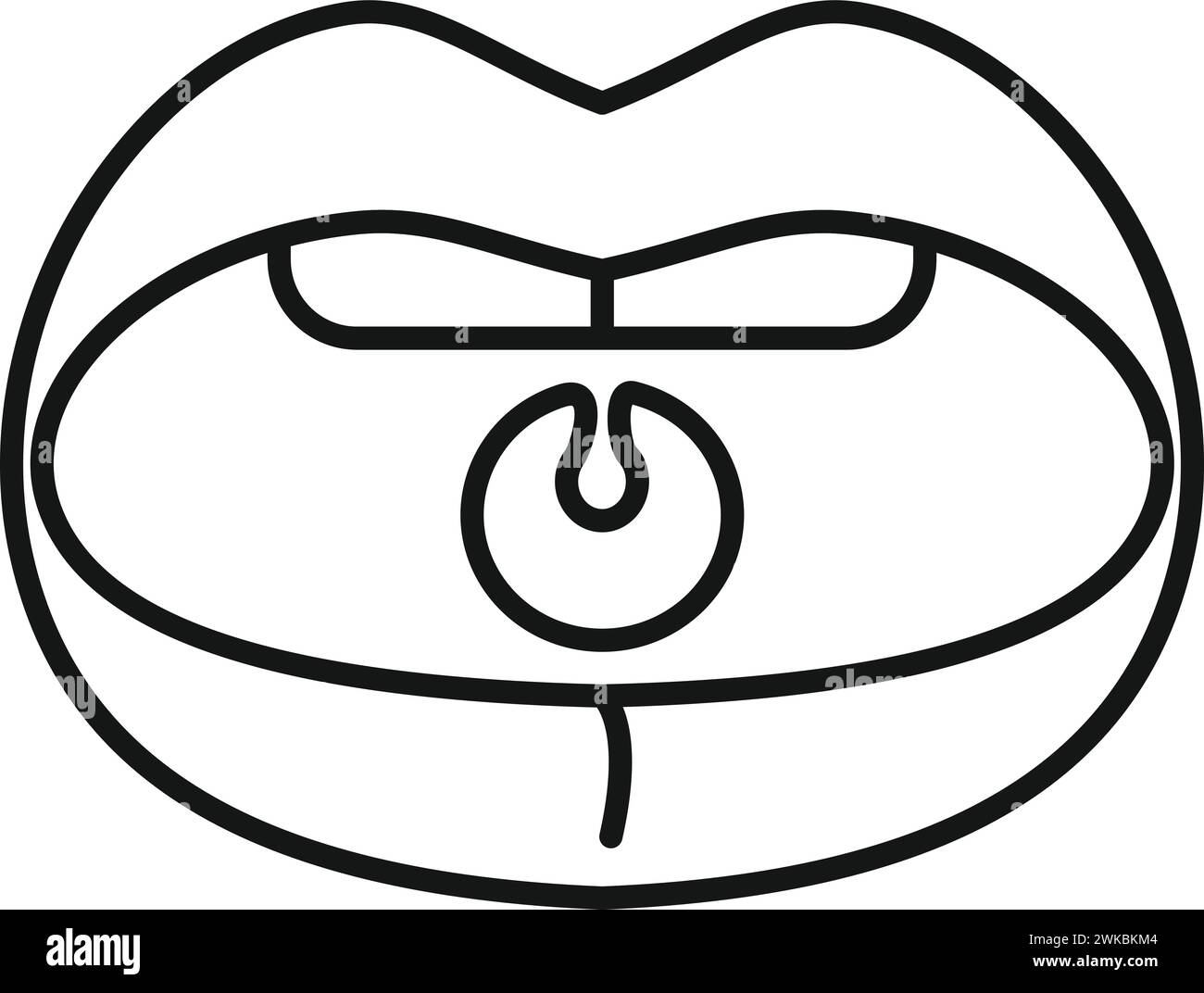 Parenthood education icon outline vector. Oral lips exercise. Activity learning Stock Vector