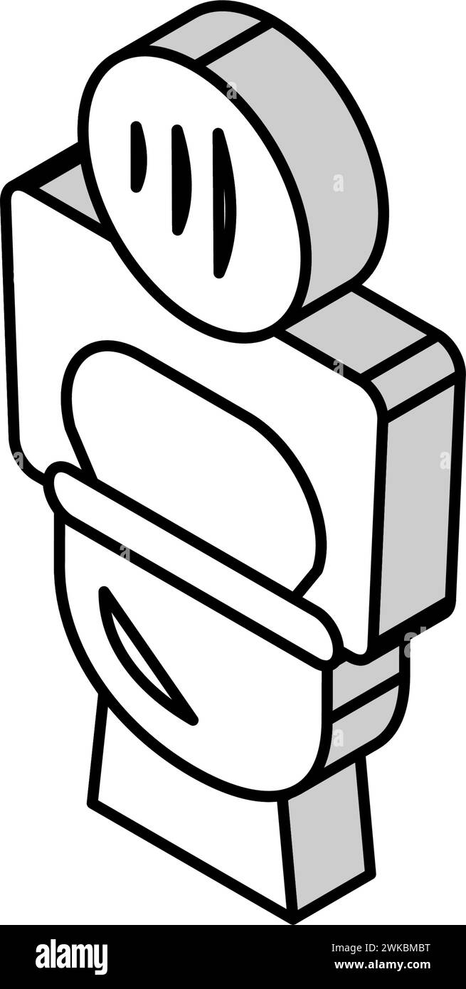 toilet contactless isometric icon vector illustration Stock Vector ...