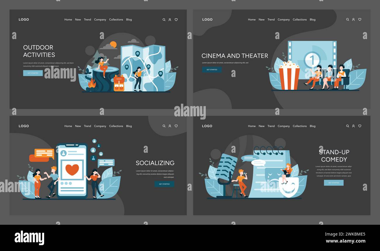 Active and Connected set. Exploring nature, movie fascination, digital ...