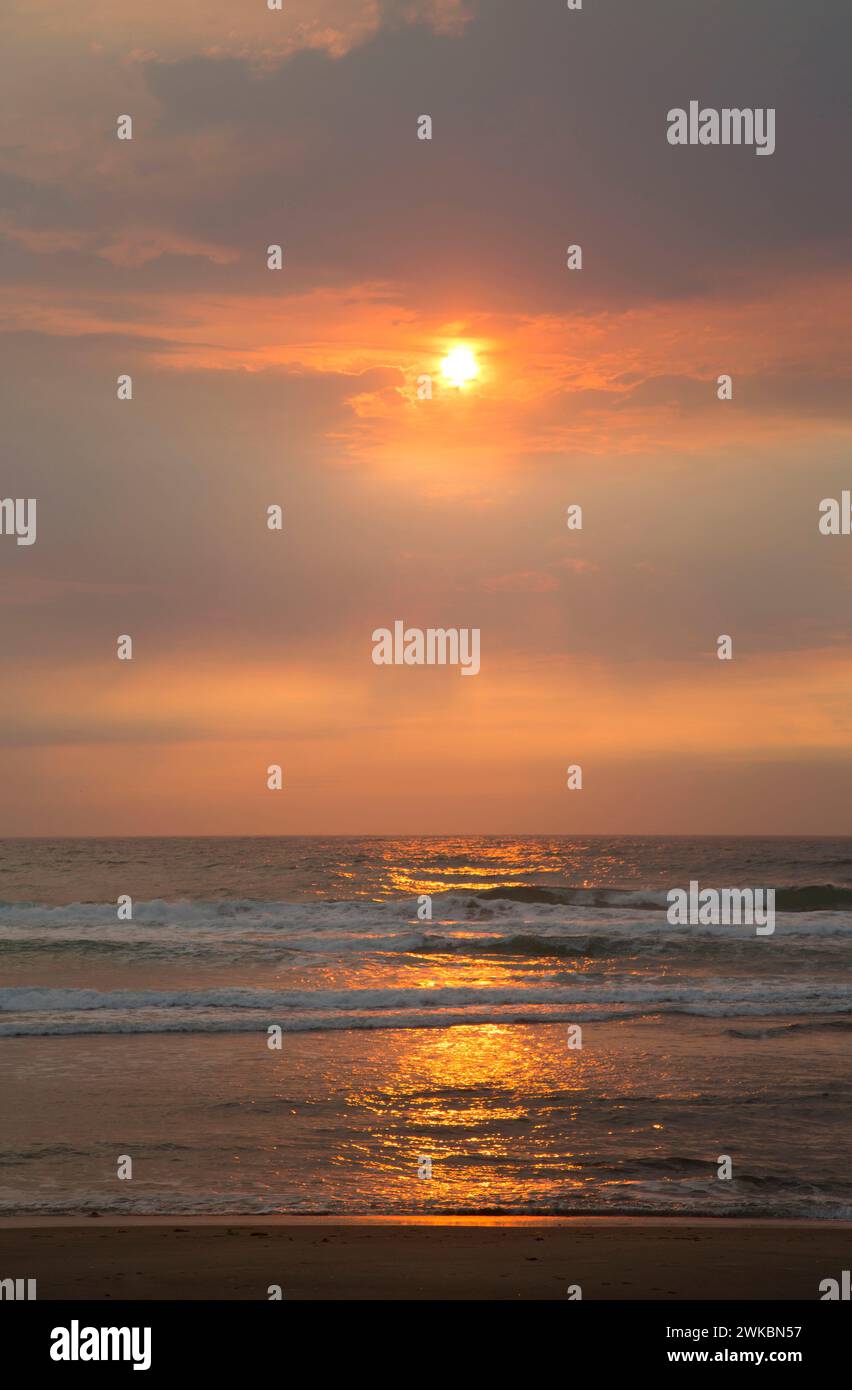Sunset at Kiwanda Beach, Neskowin Beach State Park, Oregon Stock Photo