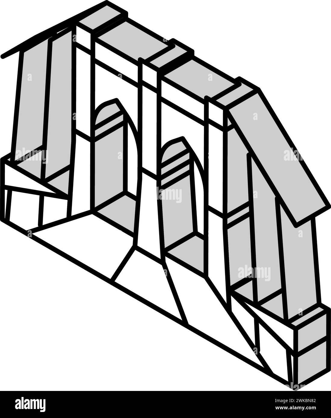 brooklyn bridge isometric icon vector illustration Stock Vector