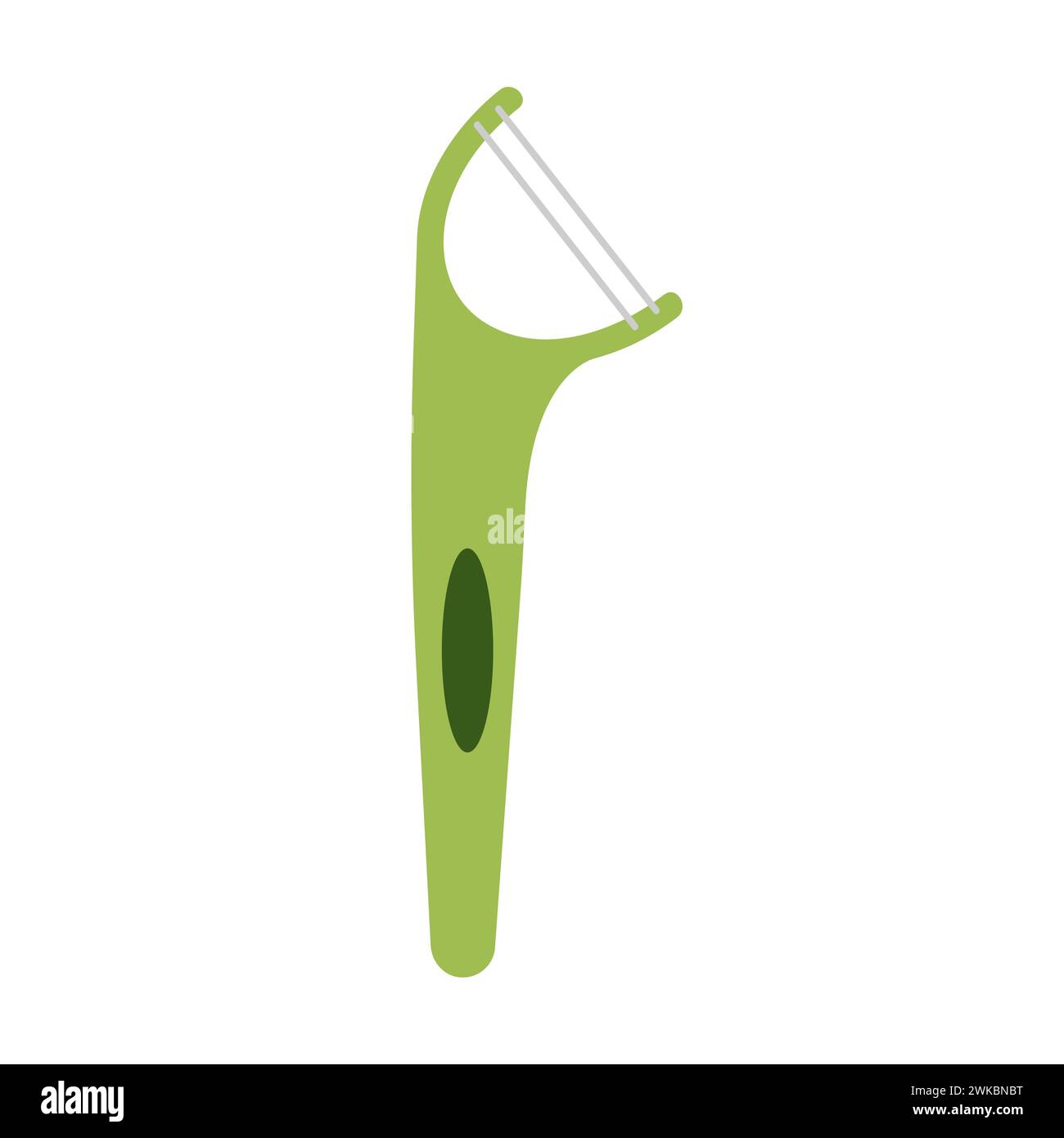String Floss Handle Dental floss with green plastic handle and string for oral hygiene ...