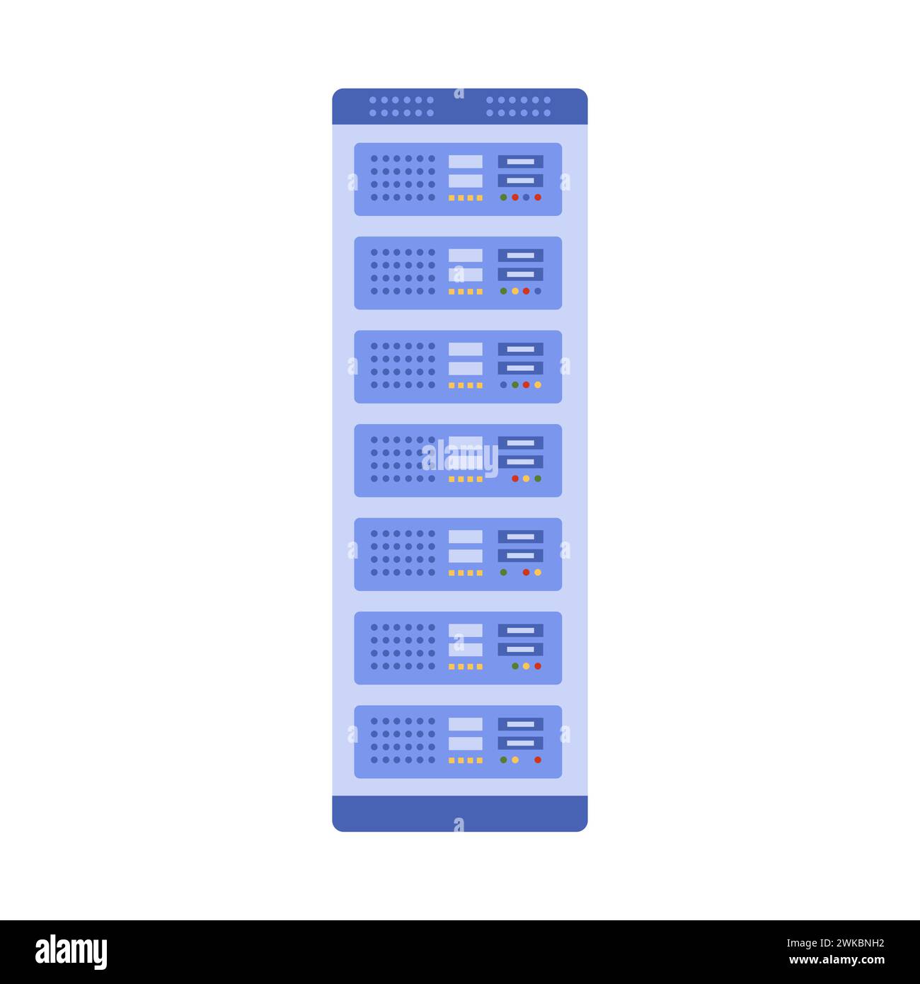 Server rack, data center equipment for information storage vector illustration Stock Vector