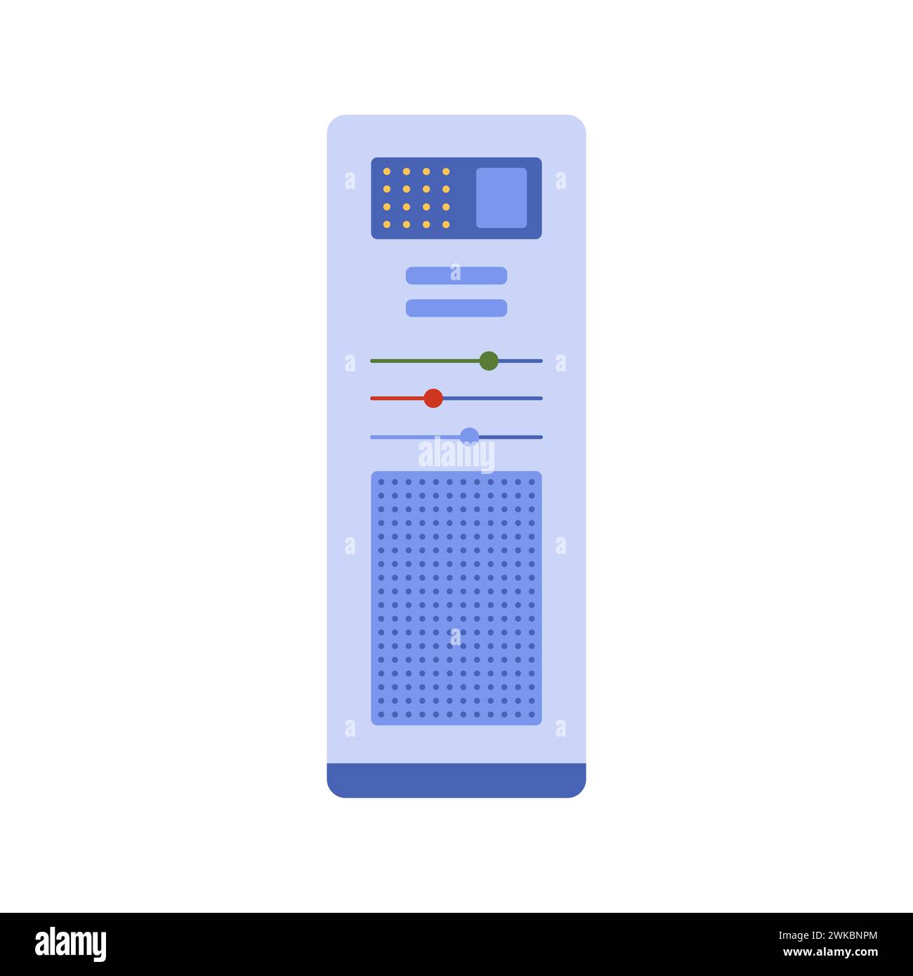 Abstract lab equipment, factory machine with sliders and panel vector illustration Stock Vector