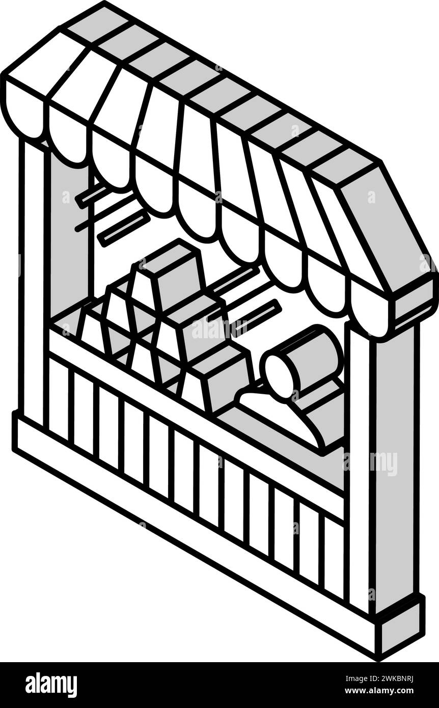 tent amusement park isometric icon vector illustration Stock Vector ...