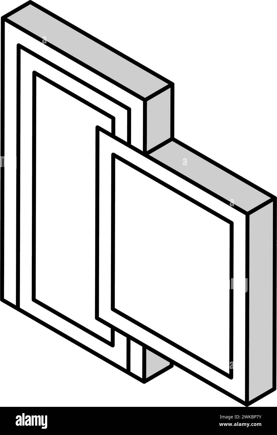 window and door isometric icon vector illustration Stock Vector Image ...