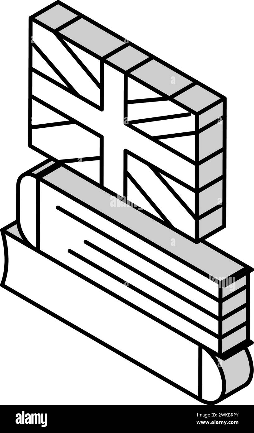 vocabulary english isometric icon vector illustration Stock Vector ...