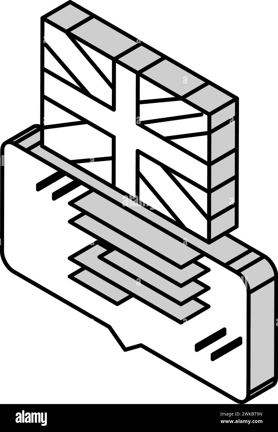 british english isometric icon vector illustration Stock Vector Image